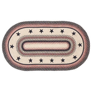 Colonial Star Jute Braided Rug Oval with Rug Pad 27